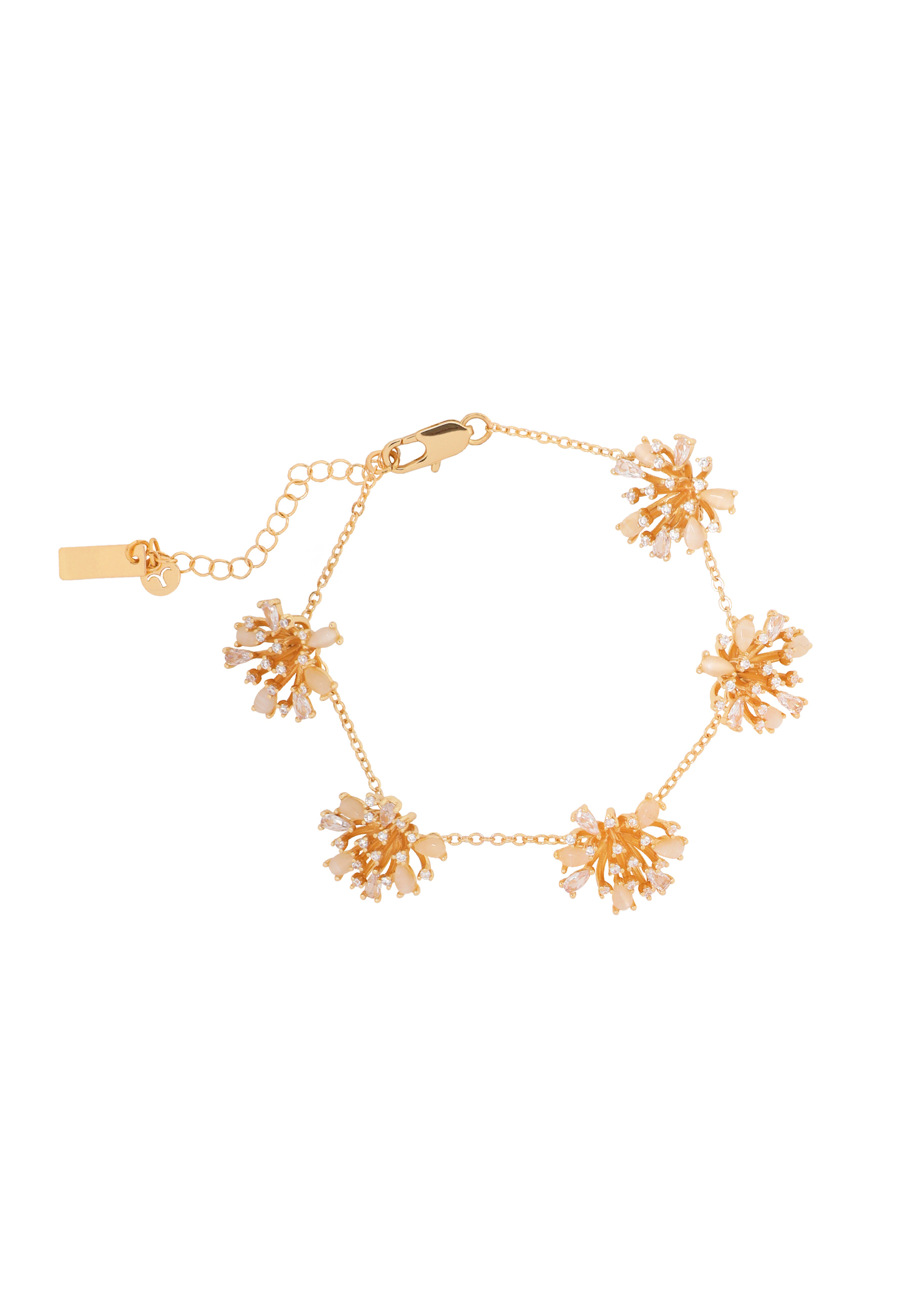 BRANSOLETKA Z KWIATOWYM MOTYWEM - KIWALILO BIAŁY 2