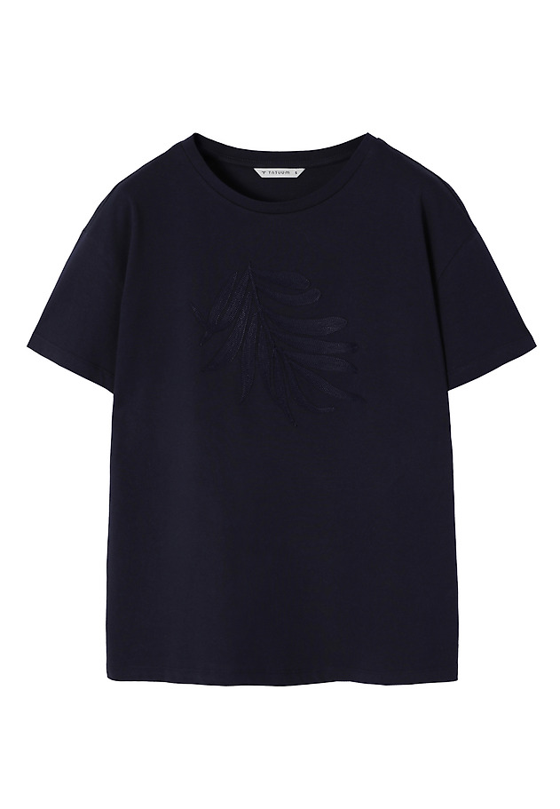 COTTON T-SHIRT WITH EMBROIDERY - MALATI 1 COTTON T-SHIRT WITH EMBROIDERY - MALATI 1 NIEBIESKI 6