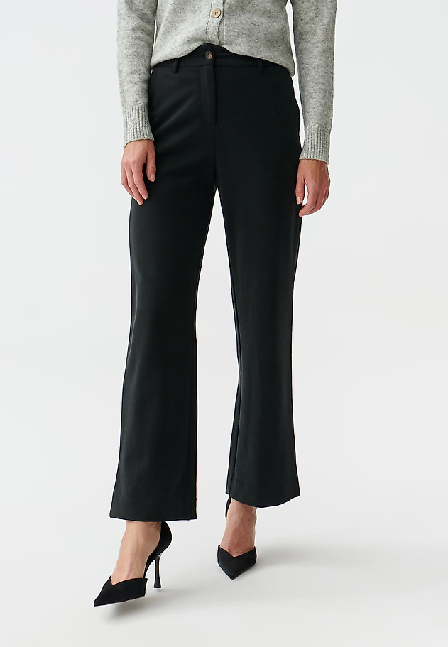 LADIES’ MODERN TROUSERS WITH WIDE LEG RELAKI LADIES’ MODERN TROUSERS WITH WIDE LEG RELAKI CZARNY 2