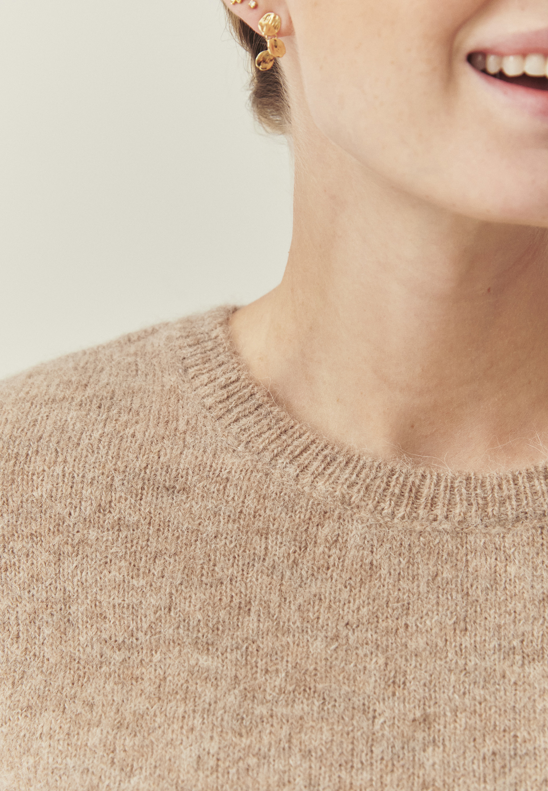 SWETER Z WEŁNĄ I ALPAKĄ - ANDY BEŻOWY 2