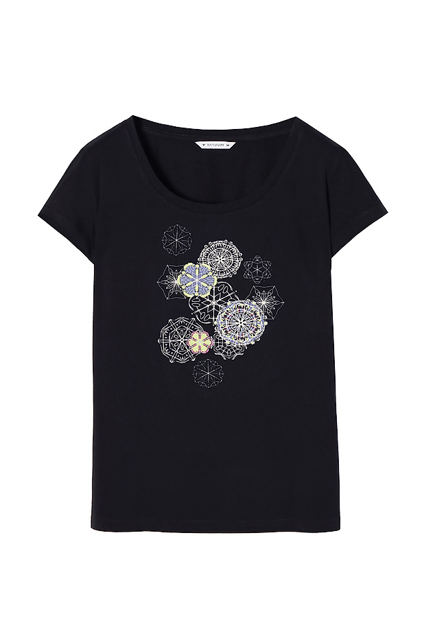 T-SHIRT DAMSKI Z NADRUKIEM W KWIATY ANTONIA 1 T-SHIRT DAMSKI Z NADRUKIEM W KWIATY ANTONIA 1 GRANATOWY 5