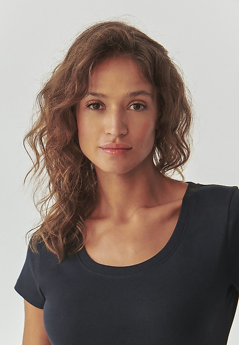 FITTED LADIES’ COTTON T-SHIRT - ANTONINA NAVY BLUE 2