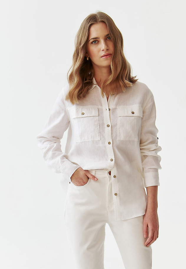 BREATHABLE LADIES’ LINEN SHIRT - SAKIMA BREATHABLE LADIES’ LINEN SHIRT - SAKIMA WHITE 1
