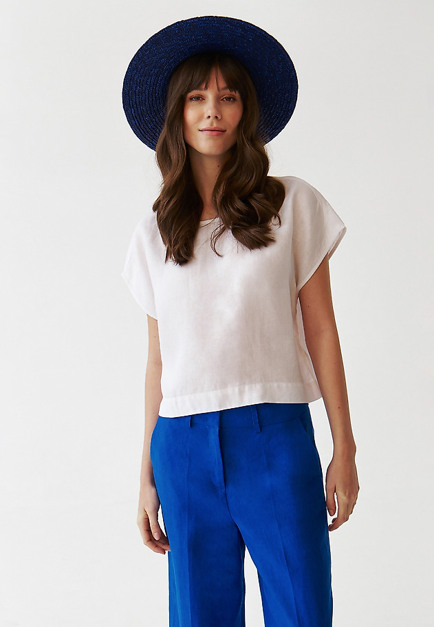 LADIES’ LINEN BLOUSE - KRIKO 1 LADIES’ LINEN BLOUSE - KRIKO 1 WHITE 3