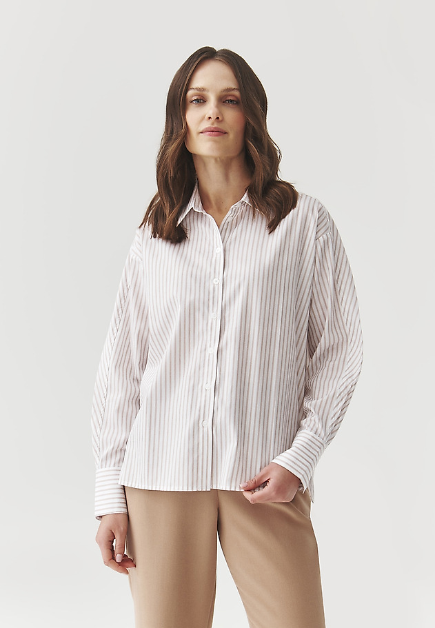 STRIPED COTTON SHIRT — NAYA STRIPED COTTON SHIRT — NAYA ECRU 4