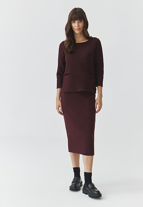 PENCIL SKIRT MADE OF YARN — GEMETA PURPLE 2