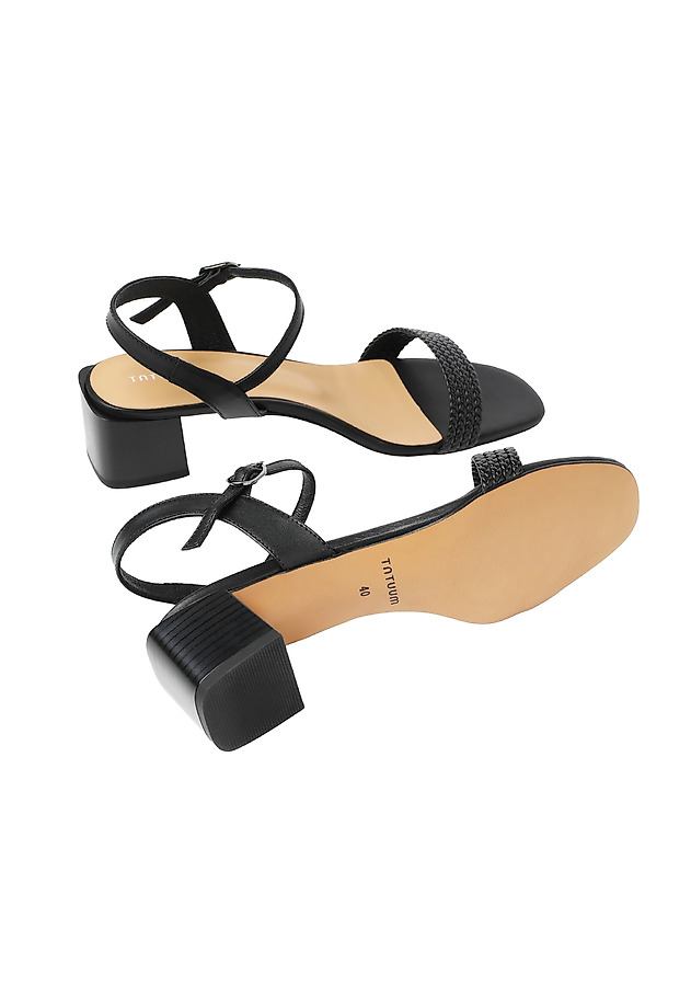 LEATHER BRAIDED SANDALS — GIULIA LEATHER BRAIDED SANDALS — GIULIA CZARNY 6