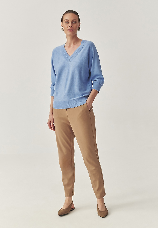 LÉGKONDI JUMPER, LÉLEGZŐ PAMBAN KÉSZÜLT KEVERÉKBŐL - ASEL LÉGKONDI JUMPER, LÉLEGZŐ PAMBAN KÉSZÜLT KEVERÉKBŐL - ASEL KÉK 4