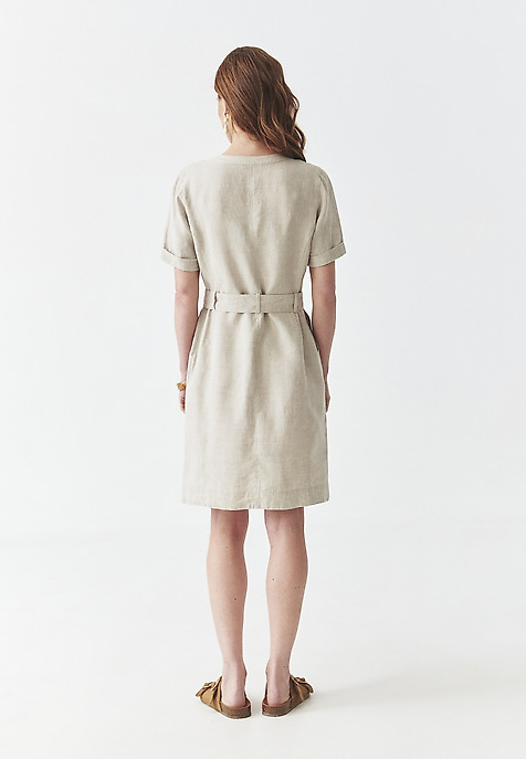 SAFARI STYLE LINEN SHMISSERIE - SOFORI BEIGE 2