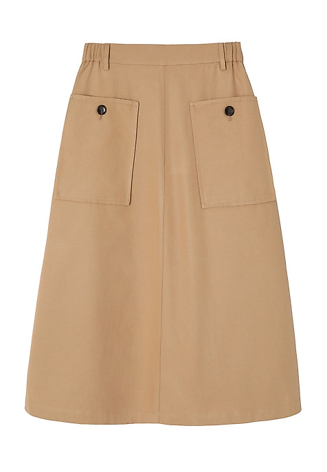FLARED SKIRT WITH LARGE POCKETS - LONG ISLAND BEIGE 2