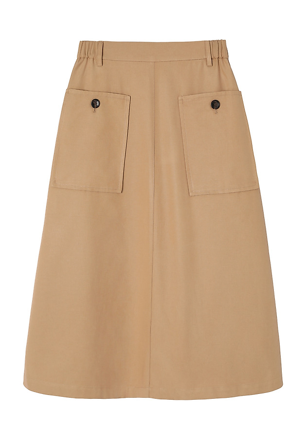 FLARED SKIRT WITH LARGE POCKETS - LONG ISLAND FLARED SKIRT WITH LARGE POCKETS - LONG ISLAND BEIGE 6