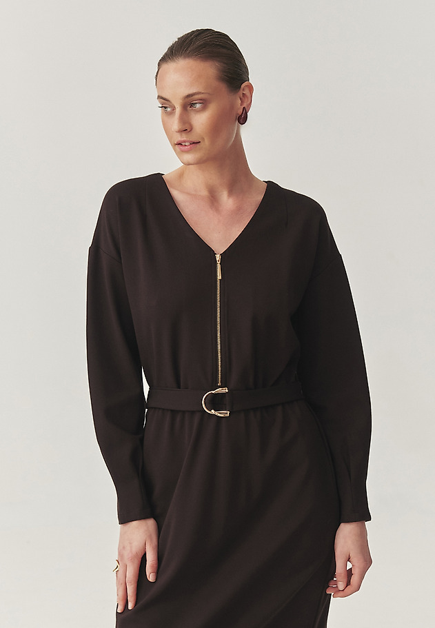 CLASSIC MIDI DRESS WITH BELT - VESSTA 1 CLASSIC MIDI DRESS WITH BELT - VESSTA 1 BROWN 4