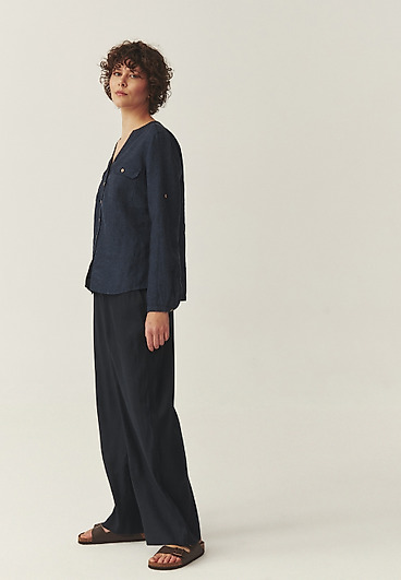 LNIANA KOSZULA Z KIESZENIAMI - JUSTYNA 1 LNIANA KOSZULA Z KIESZENIAMI - JUSTYNA 1