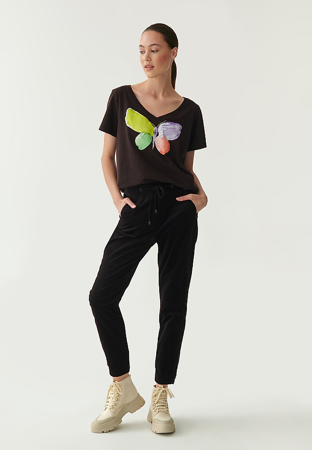 LADIES' MICRO CORDUROY JOGGERS WIKORA LADIES' MICRO CORDUROY JOGGERS WIKORA BRĄZOWY 1