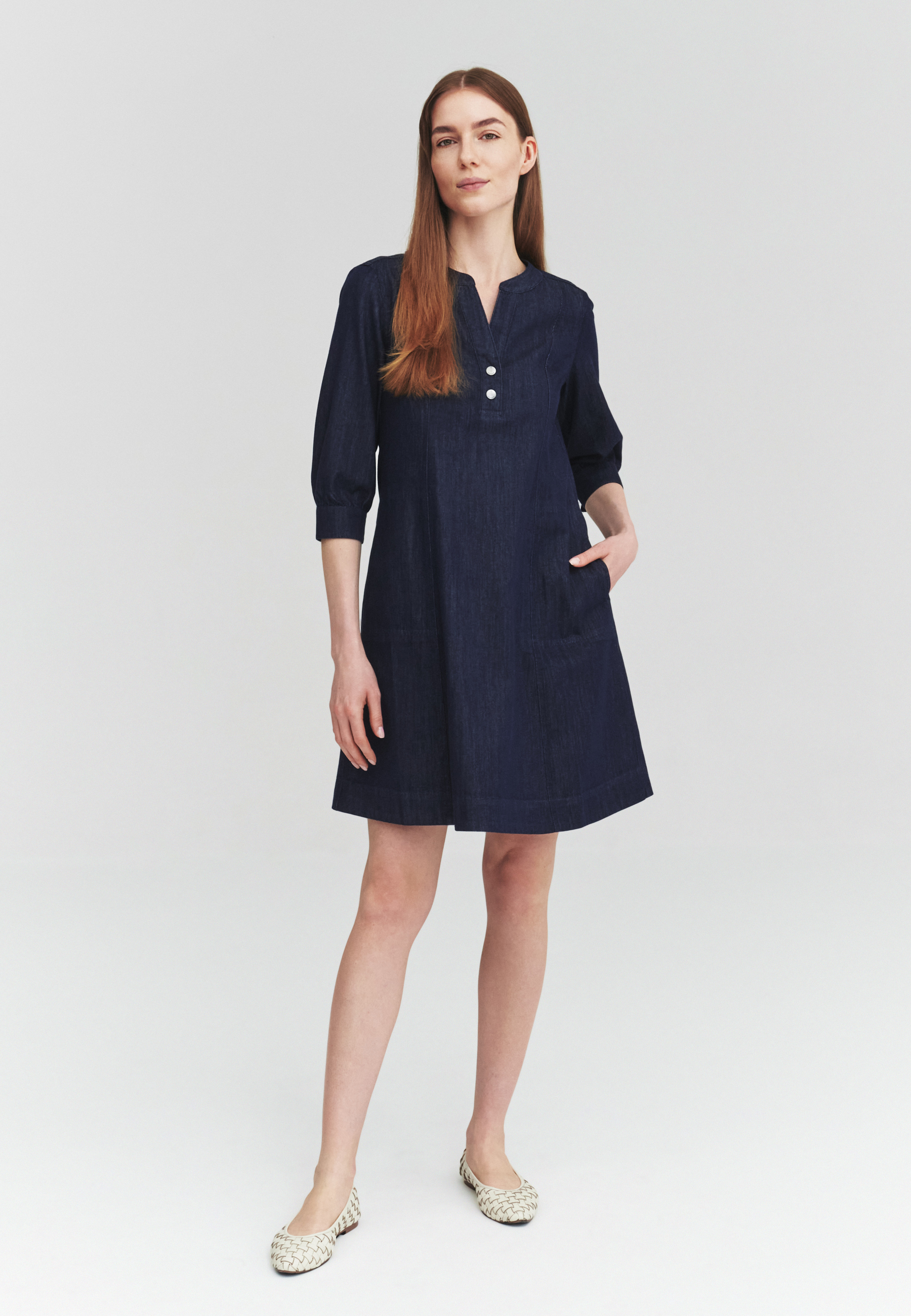 sukienka damska tkaninowa DENIMA GRANATOWY 2