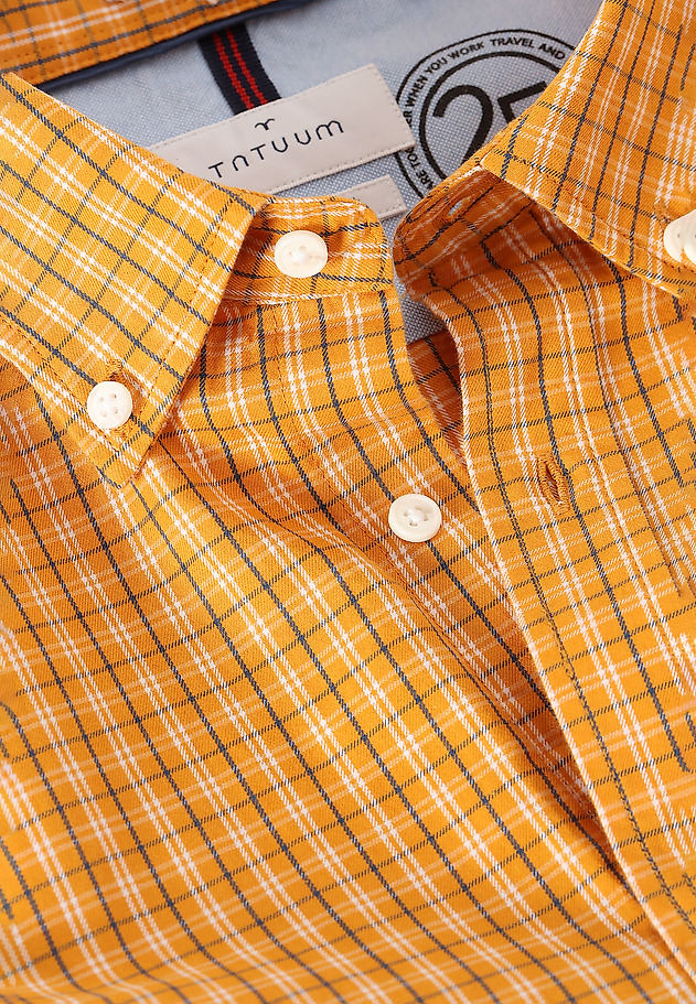 MEN'S CHECKERED SHIRT CHARLES 1 CLASSIC MEN'S CHECKERED SHIRT CHARLES 1 CLASSIC YELLOW 8