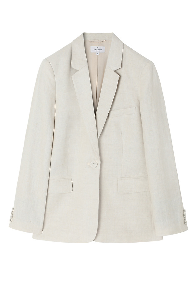 LOOSE-FITTING LINEN BLAZER - MEKO LOOSE-FITTING LINEN BLAZER - MEKO BEŻOWY 11