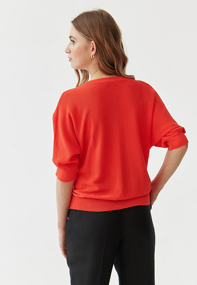 LADIES’ CARDIGAN WITH SHORT SLEEVES - PONKO LADIES’ CARDIGAN WITH SHORT SLEEVES - PONKO RED 3