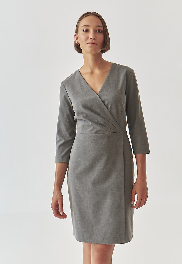 FABRIC PENCIL CUT LADIES DRESS - BOTA FABRIC PENCIL CUT LADIES DRESS - BOTA SZARY 3