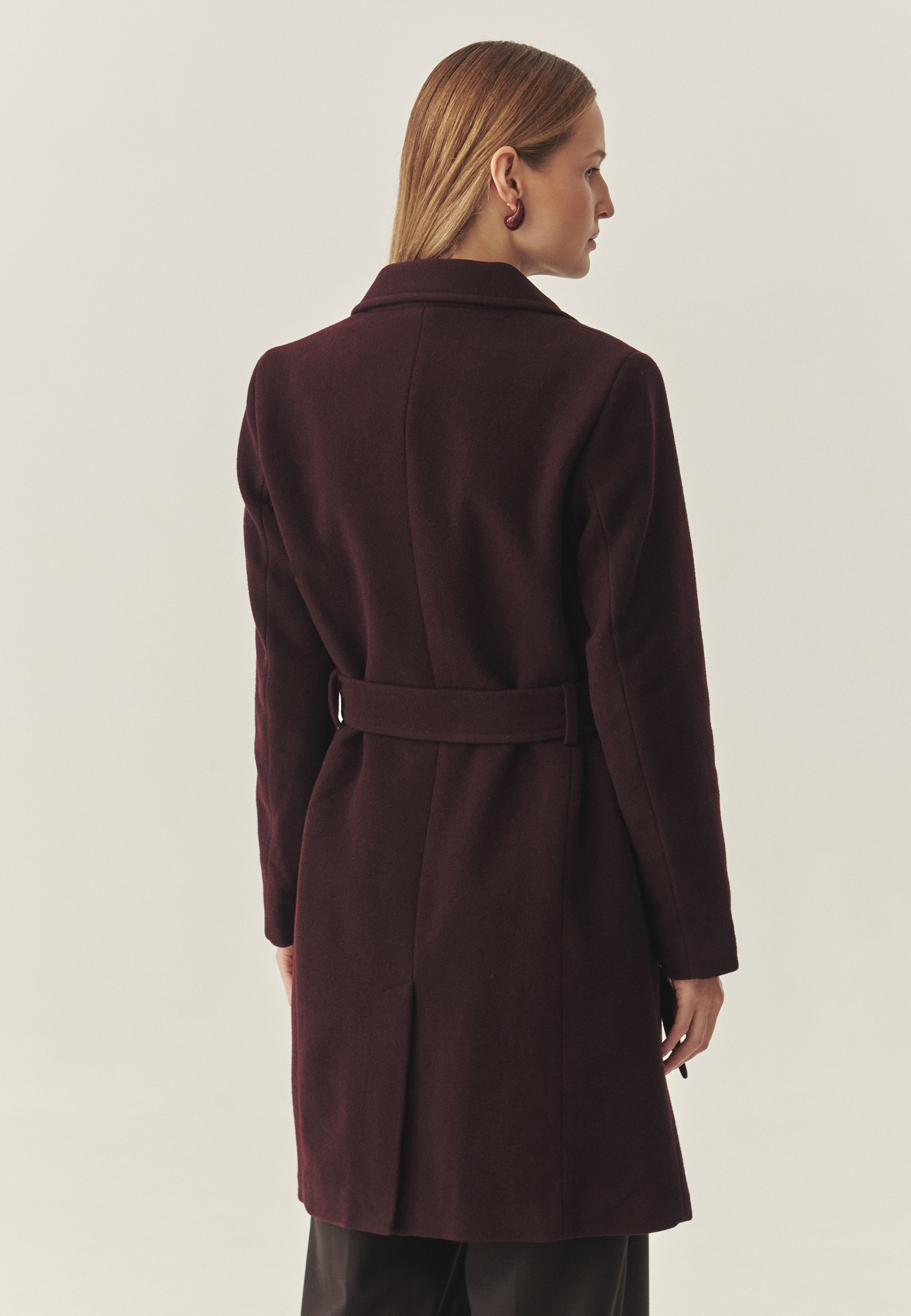 PALTON DE DAMĂ, DIN ȚESĂTURĂ, CU CORDON — NITIKA VIOLETĂ 2