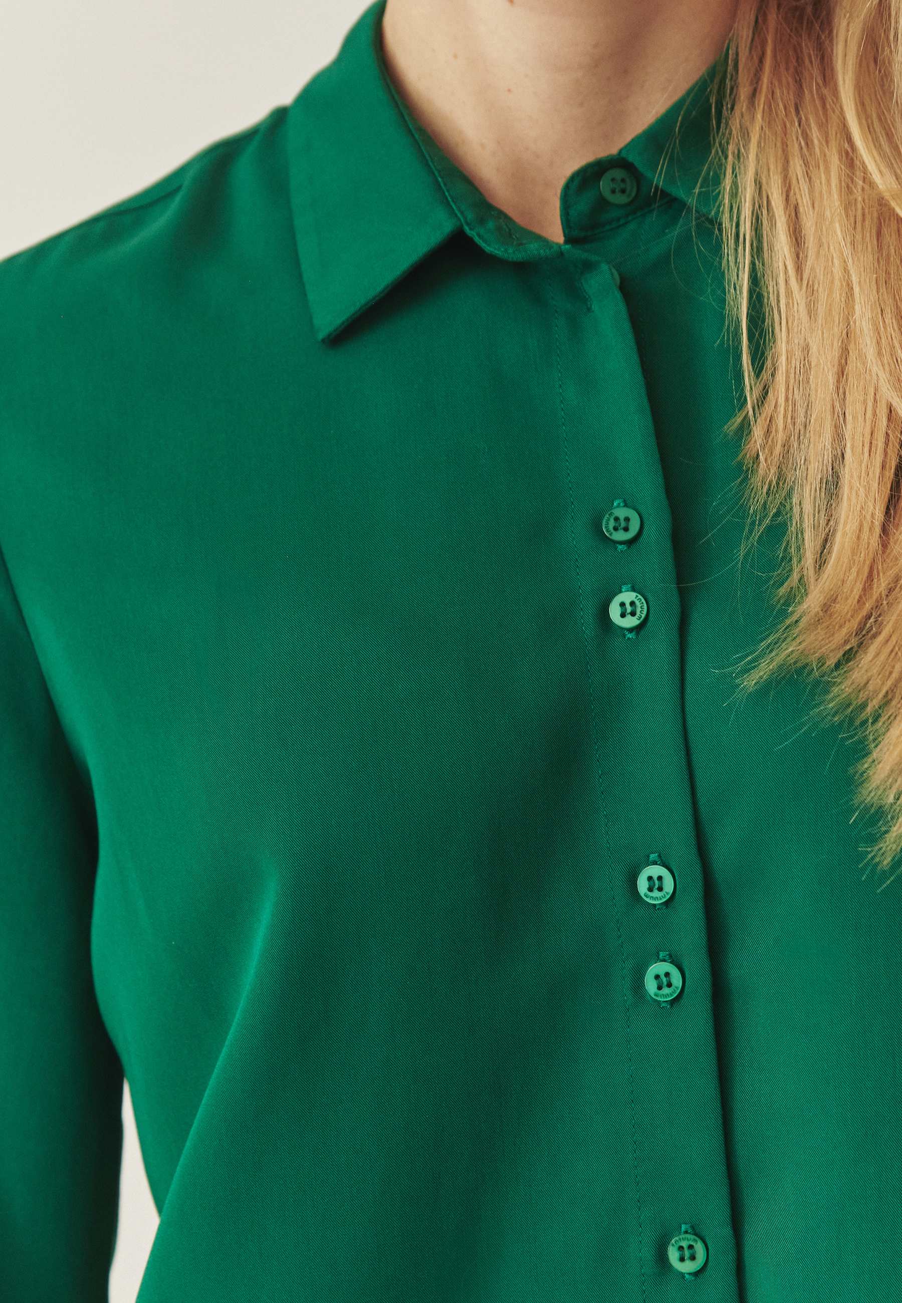 CĂMAȘĂ DIN ȚESĂTURĂ, CU MÂNECĂ LUNGĂ — ENMO VERDE 2