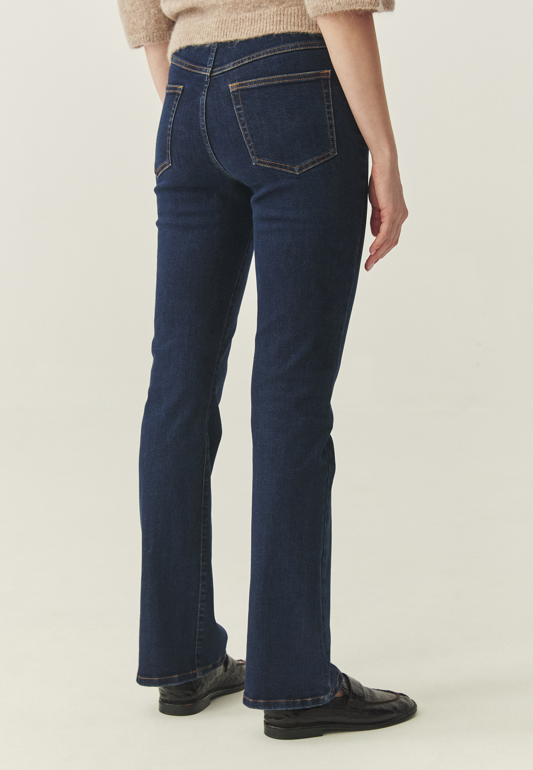 DENIMOWE SPODNIE FLARE - RIFONO GRANATOWY 2