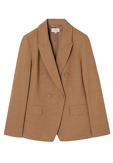 DWURZĘDOWY ŻAKIET Z LYOCELLEM - ZOLTA BRĄZOWY 2