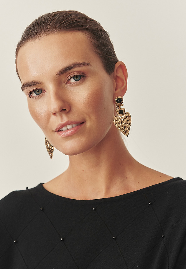 MASSIVE EARRINGS WITH A HEART MOTIF - SERAPHINE MASSIVE EARRINGS WITH A HEART MOTIF - SERAPHINE GOLD 2