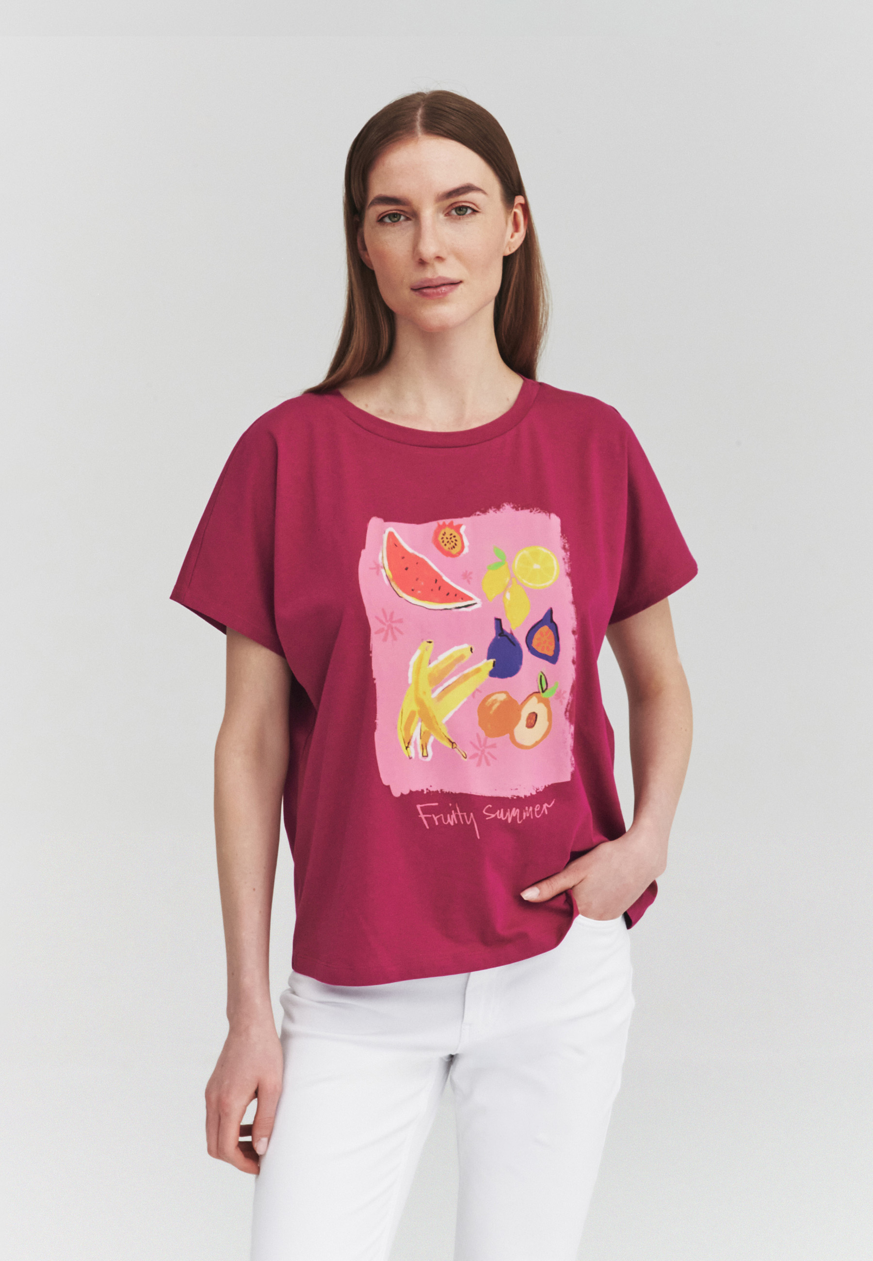 BAWEŁNIANY T-SHIRT Z NADRUKIEM - NILS 1 RÓŻOWY 2