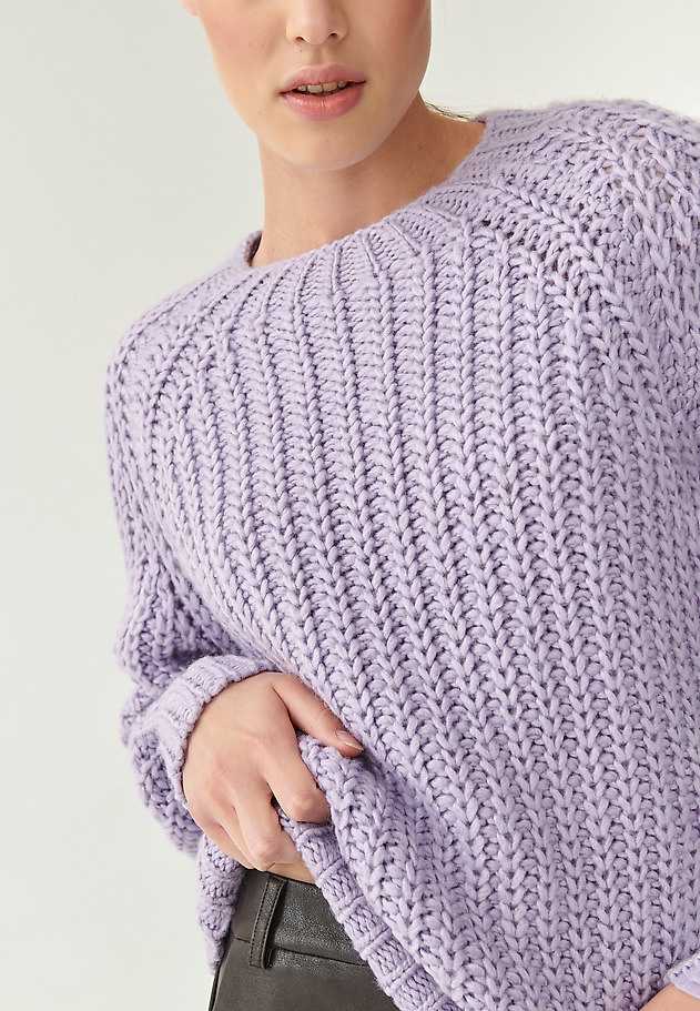 SWETER DAMSKI O WYRAŹNYM SPLOCIE NITERO SWETER DAMSKI O WYRAŹNYM SPLOCIE NITERO FIOLETOWY 3