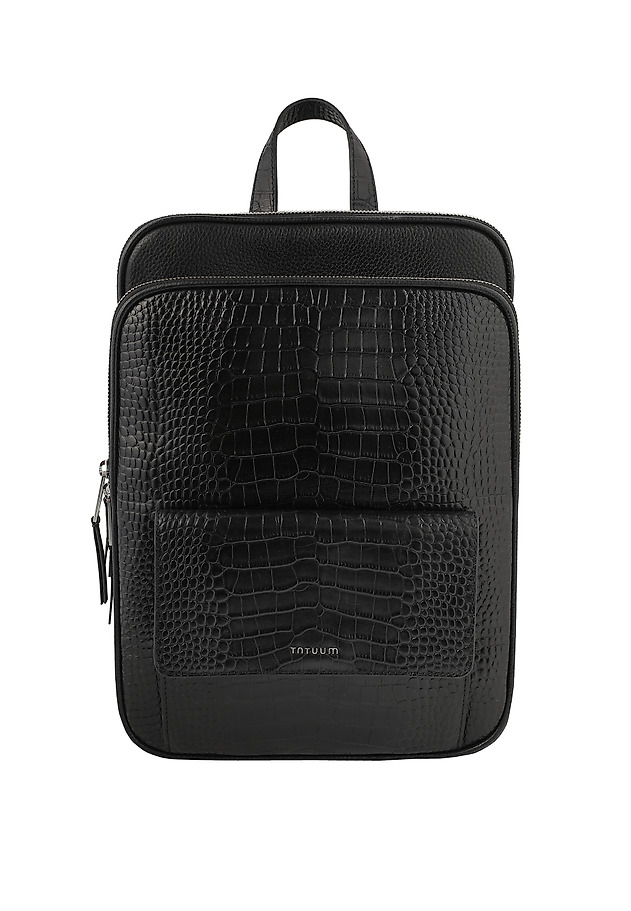 LEATHER BACKPACK WITH ANIMAL MOTIF - COBRA LEATHER BACKPACK WITH ANIMAL MOTIF - COBRA BLACK 2