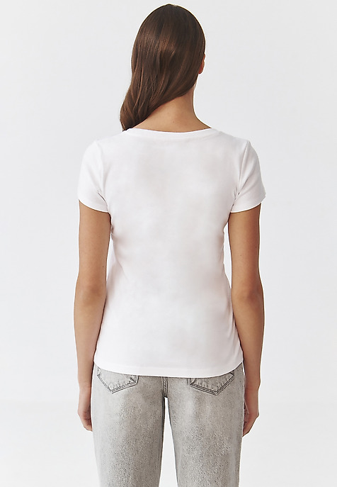 TRICOU UNIVERSAL DE DAMĂ, DIN BUMBAC - ANTONINA 1 ALB 2