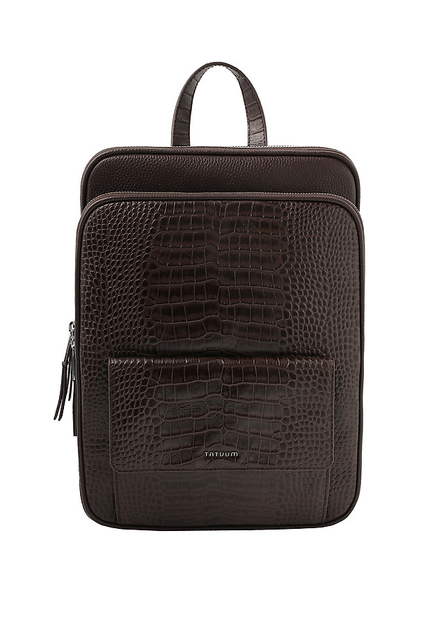 LEATHER BACKPACK WITH ANIMAL MOTIF - COBRA LEATHER BACKPACK WITH ANIMAL MOTIF - COBRA BROWN 2