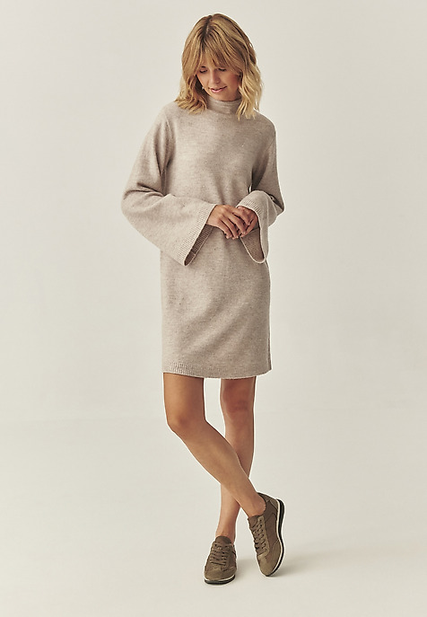 LOOSE-FIT WOOL DRESS - CANARSIE BEIGE 2