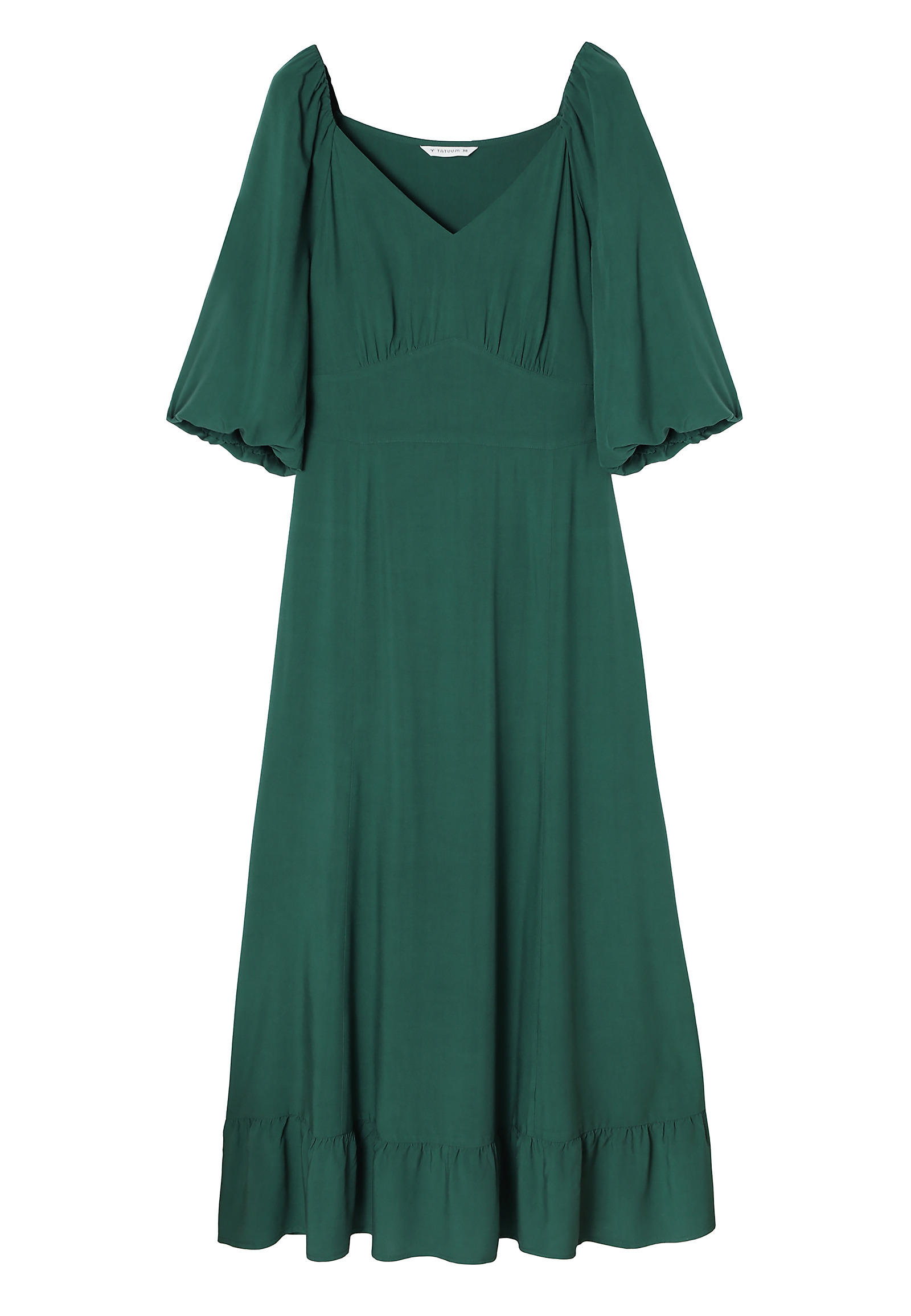WISKOZOWA MAXI SUKIENKA Z FALBANKĄ - KONKIRO WISKOZOWA MAXI SUKIENKA Z FALBANKĄ - KONKIRO ZIELONY 98168