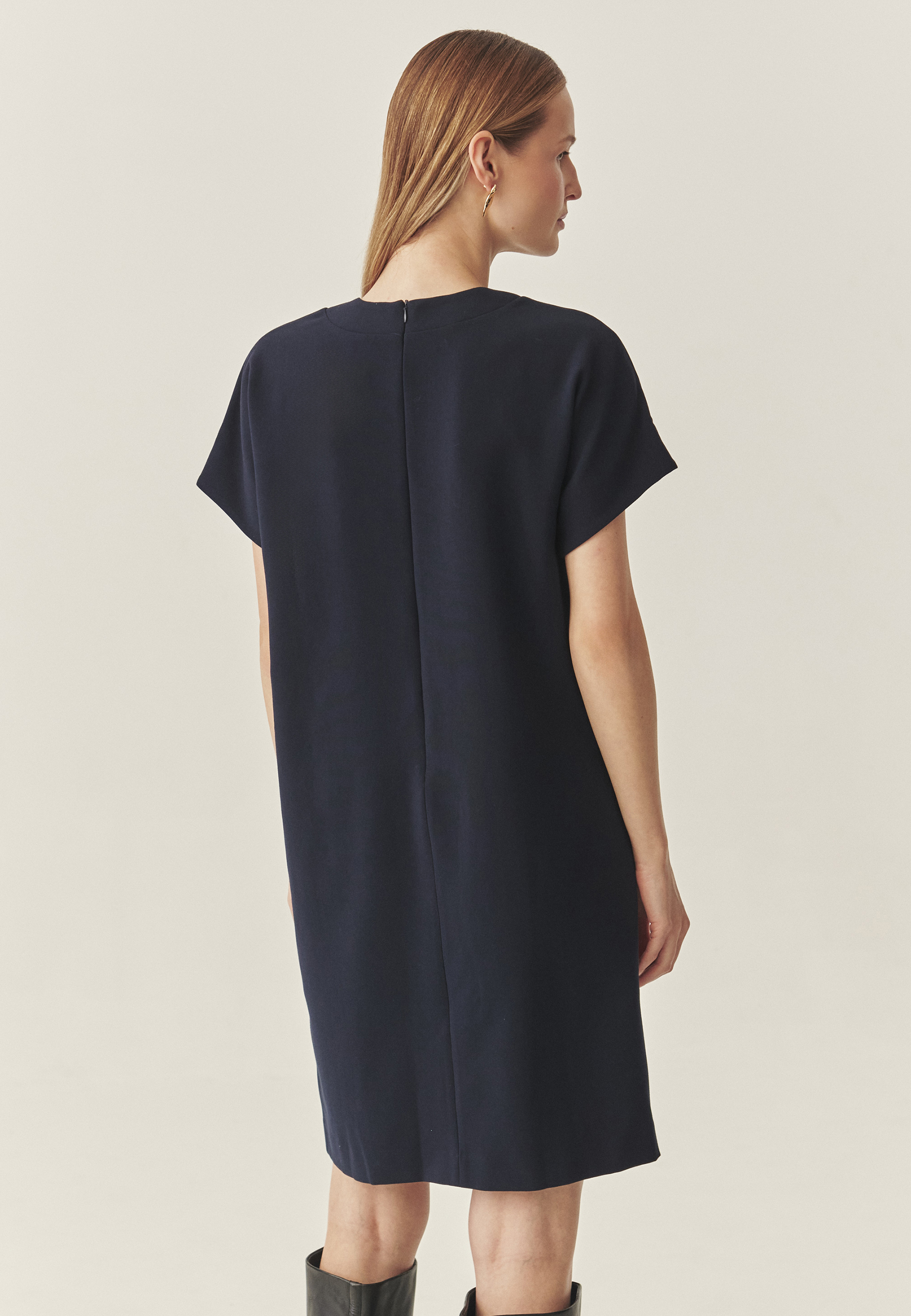 ROCHIE DIN ȚESĂTURĂ, CU BUZUNARE DECORATIVE - MENIRKO BLEUMARIN 2