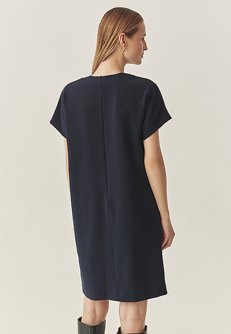 LADIES’ DRESS WITH DECORATIVE POCKETS - MENIRKO NAVY BLUE 2