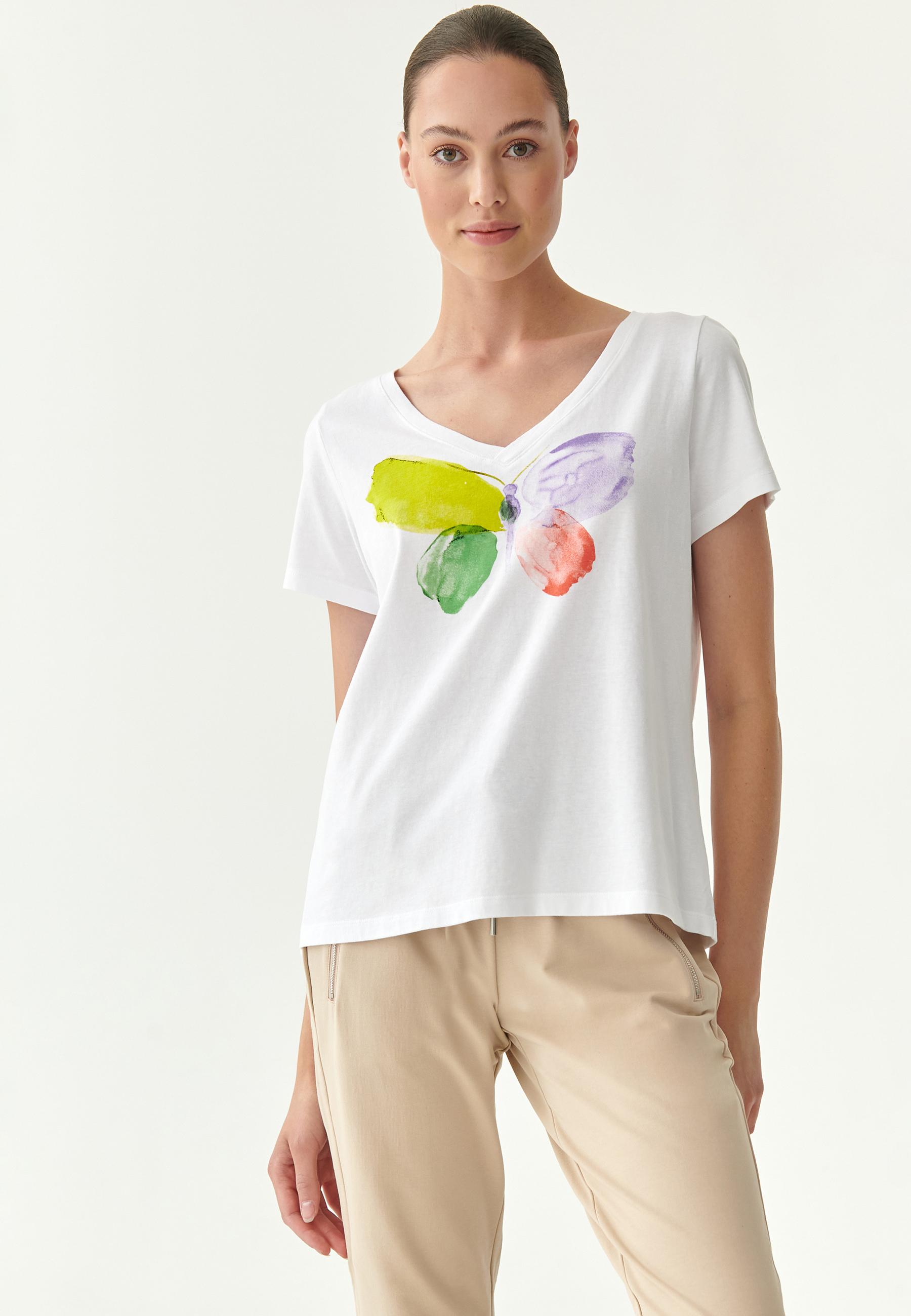 T-SHIRT DAMSKI BAWEŁNIANY SELINA 1 BIAŁY 2