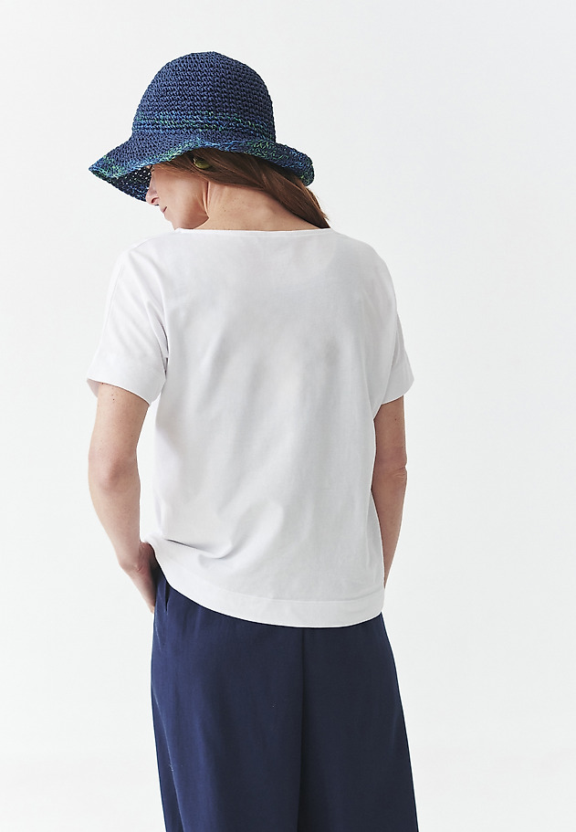 COTTON T-SHIRT WITH FLORAL PRINT - LALI 5 COTTON T-SHIRT WITH FLORAL PRINT - LALI 5 BIAŁY 3