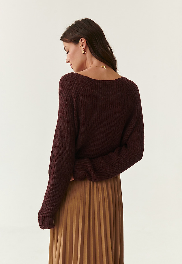LEKKI SWETER DAMSKI Z WEŁNĄ BAKO LEKKI SWETER DAMSKI Z WEŁNĄ BAKO CZERWONY 2