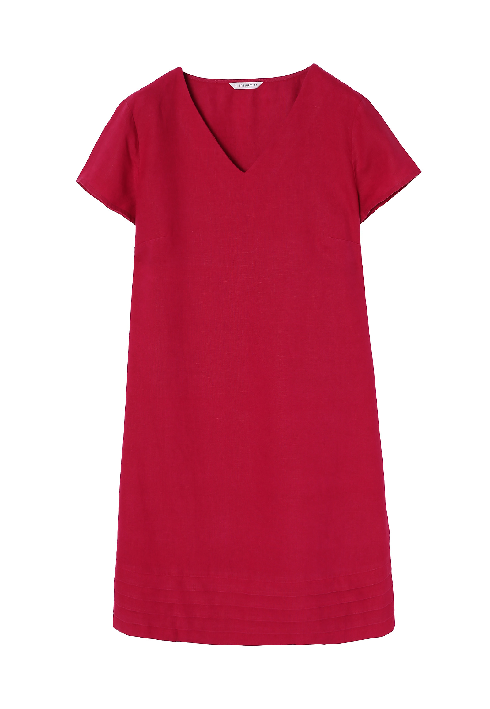 LADIES’ LINEN DRESS WITH SHORT SLEEVES - TWIGA LADIES’ LINEN DRESS WITH SHORT SLEEVES - TWIGA PINK 97386
