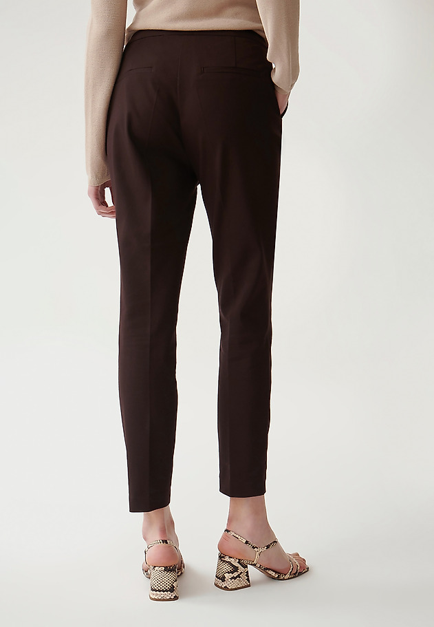 LADIES' FABRIC TROUSERS IN A HERRINGBONE PATTERN JAKINA LADIES' FABRIC TROUSERS IN A HERRINGBONE PATTERN JAKINA BROWN 3