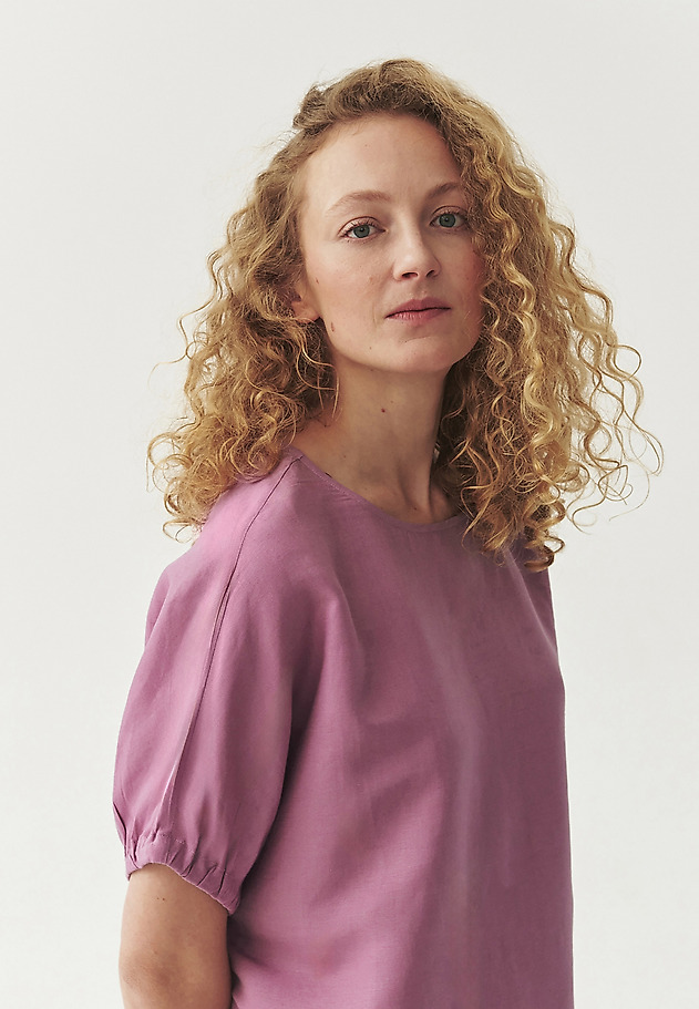 LINEN-VISCOSE BLOUSE - MALAGA LINEN-VISCOSE BLOUSE - MALAGA FIOLETOWY 4