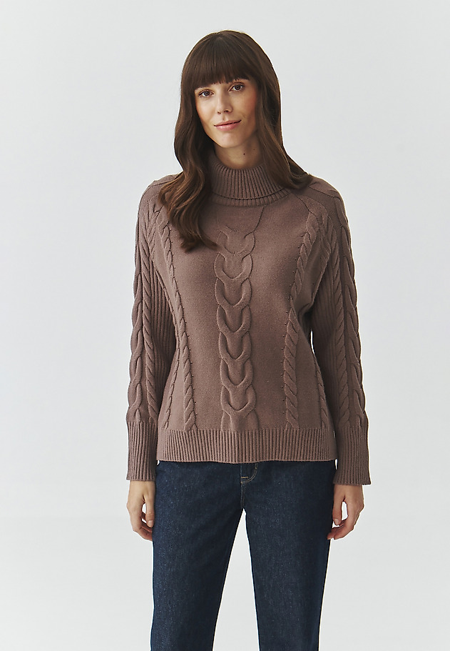 LADIES' TURTLENECK JUMPER WITH STRUCTURED PATTERN — EVEREST LADIES' TURTLENECK JUMPER WITH STRUCTURED PATTERN — EVEREST BEŻOWY 1