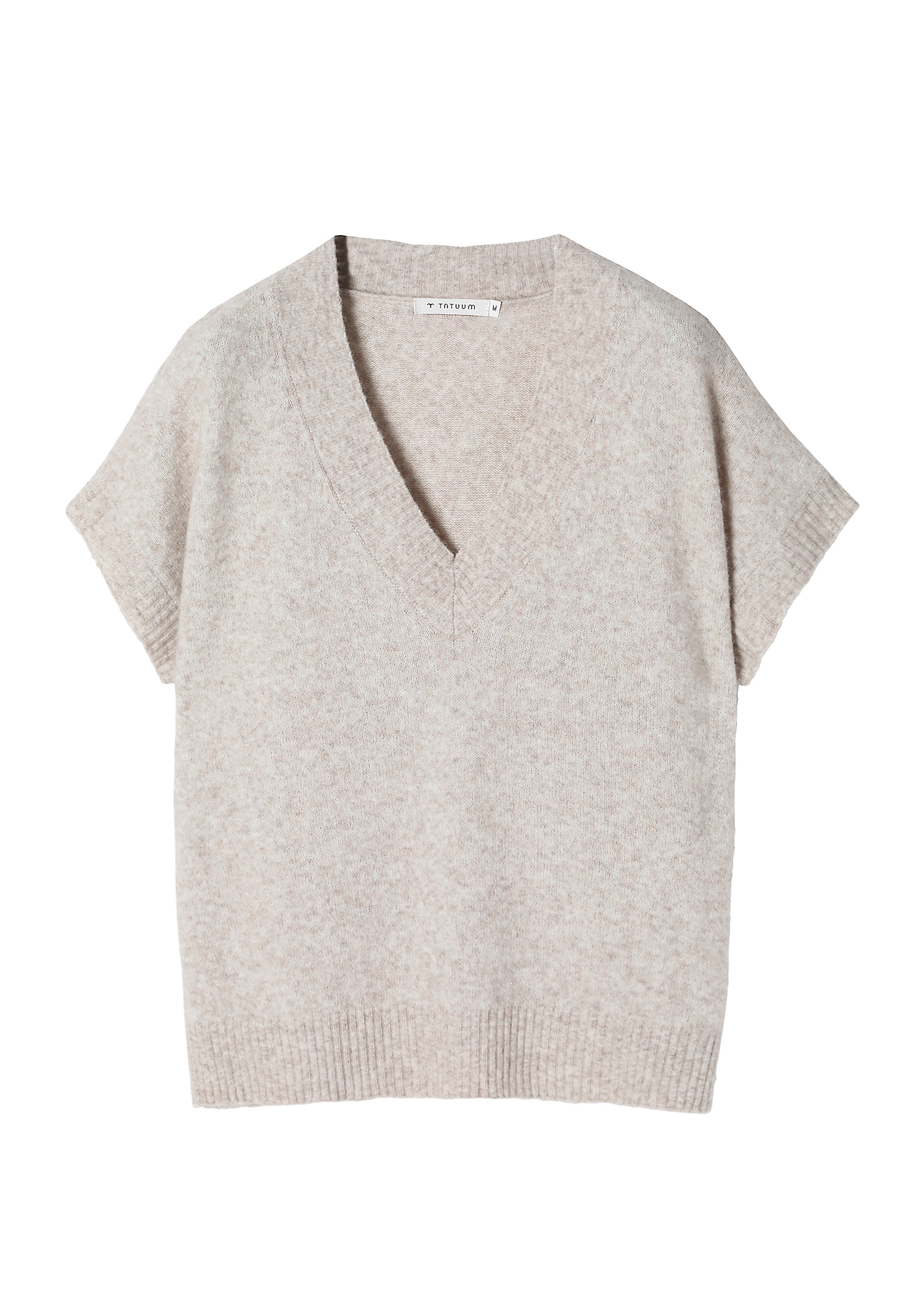 LADIES’ VEST WITH A V-SHAPED NECKLINE - SAKE LADIES’ VEST WITH A V-SHAPED NECKLINE - SAKE BEIGE 99365