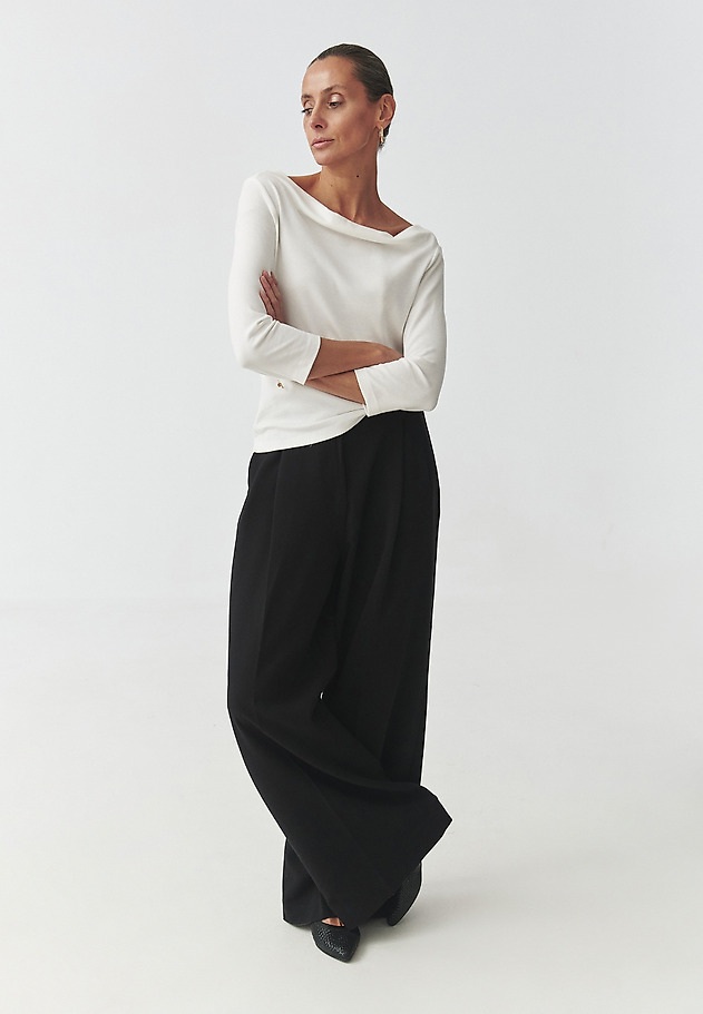 PANTALONI DE DAMĂ, DIN ȚESĂTURĂ, CU DUNGĂ — NOVO PANTALONI DE DAMĂ, DIN ȚESĂTURĂ, CU DUNGĂ — NOVO NEGRU 4