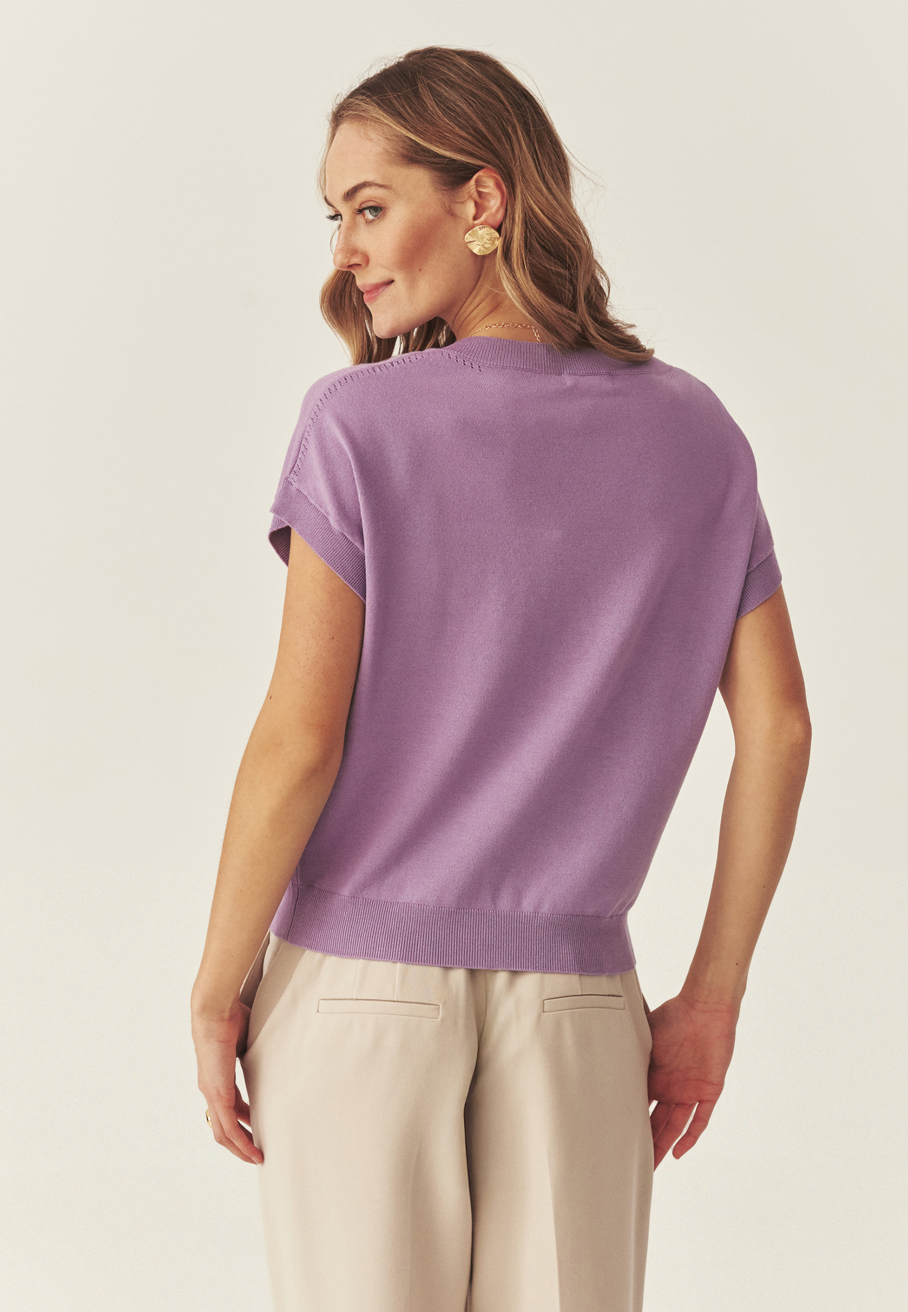 BLUZĂ DIN TRICOT, CU VISCOZĂ LENZING™ ECOVERO™ - SUFIF VIOLETĂ 2