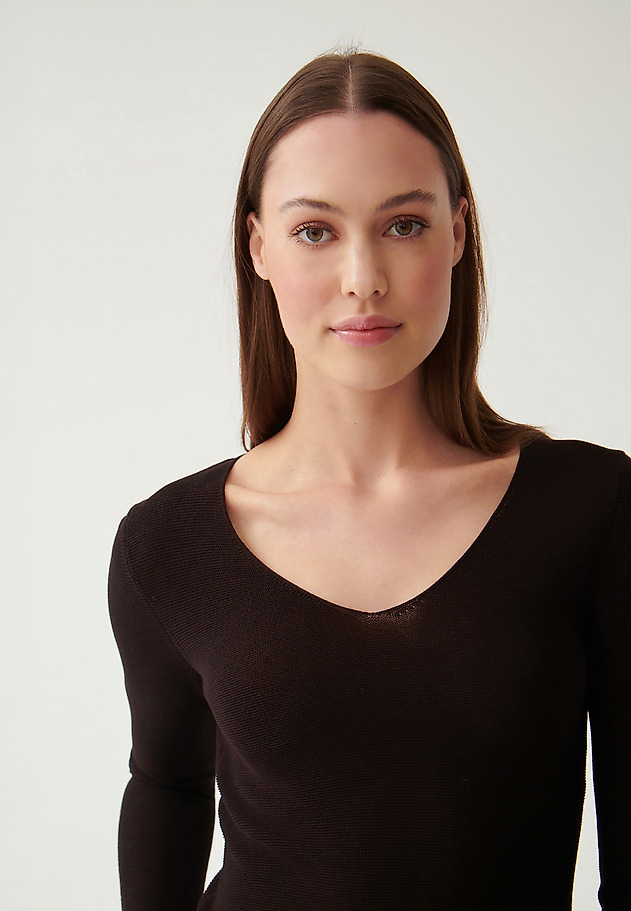 LADIES' CLASSIC SWEATER TESSO LADIES' CLASSIC SWEATER TESSO BROWN 5