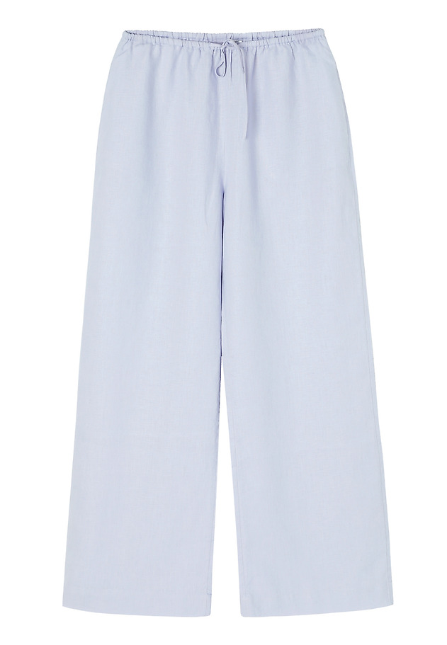 LINEN TROUSERS WITH WIDE LEG - CANELA LINEN TROUSERS WITH WIDE LEG - CANELA FIOLETOWY 5