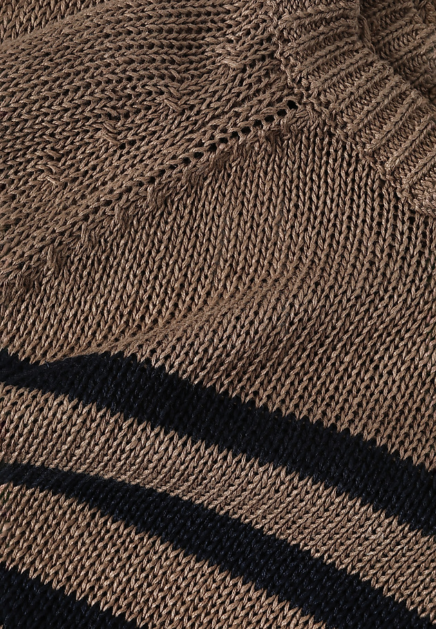 LADIES' LINEN CROSS-STRIPED JUMPER — ELEA LADIES' LINEN CROSS-STRIPED JUMPER — ELEA BRĄZOWY 6